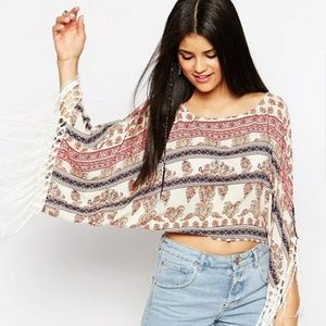 Hippie vibe fringe Hazel top.
